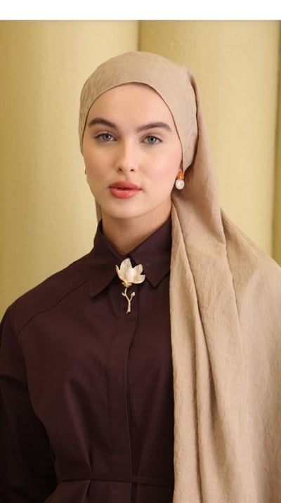 GL Desen Pamuk Şal BEJ