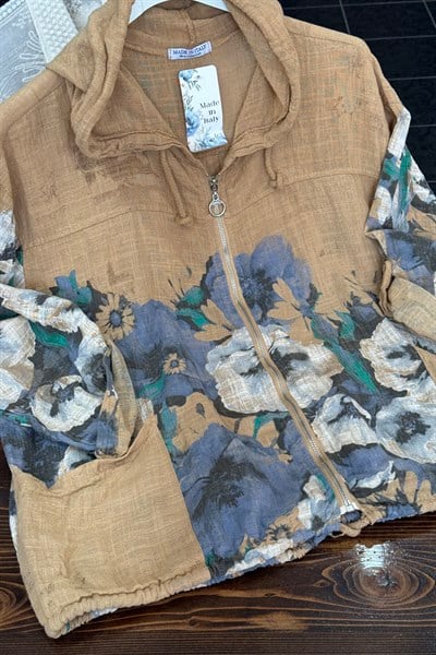 İthal Fermuarlı Oversize Gömlek BEJ