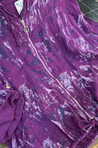 İthal Fermuarlı Oversize Gömlek MOR