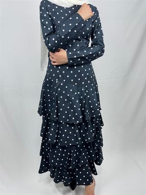 Katlı Puantiye Elbise