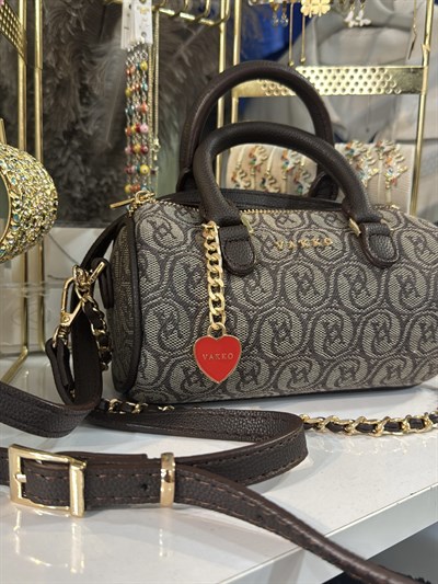 Oval Monogram Baskılı El Omuz Çantası 