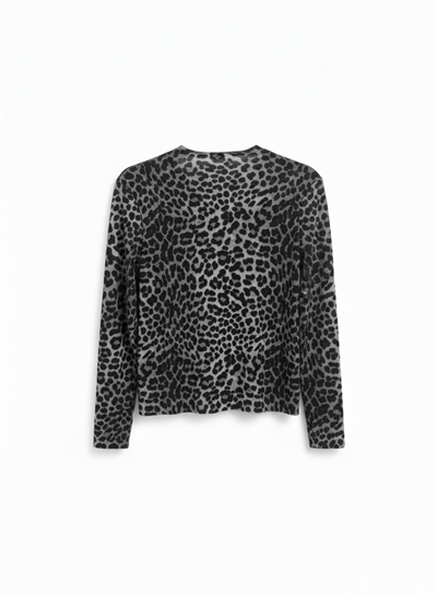 LEOPAR DESENLİ DİK YAKA BLUZ
