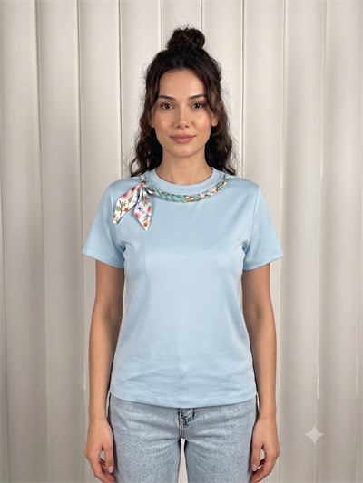 DİMA 5282 YAKA AKSESUARLI BLUZ