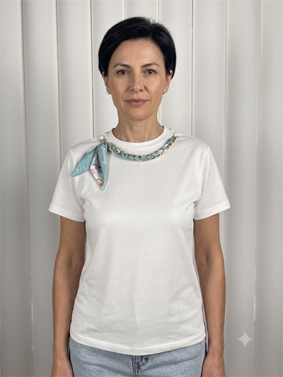 DİMA 5282 YAKA AKSESUARLI BLUZ