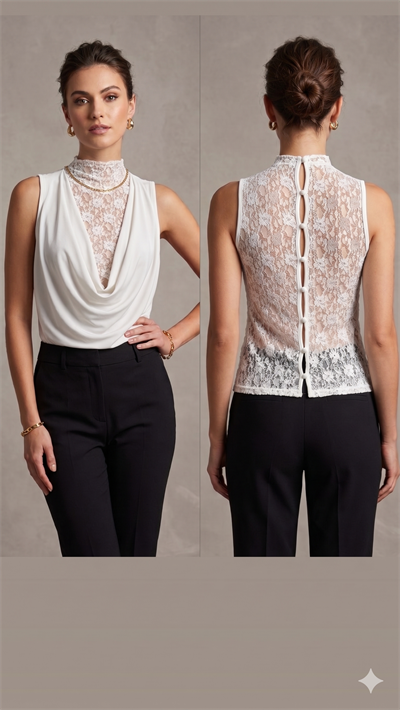 DİMA 5319 YAKA DANTELLİ BLUZ