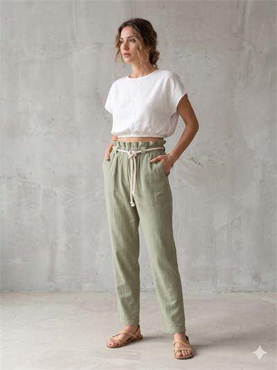 ELG 6941 KRİNKİL İPLİ PANTOLON