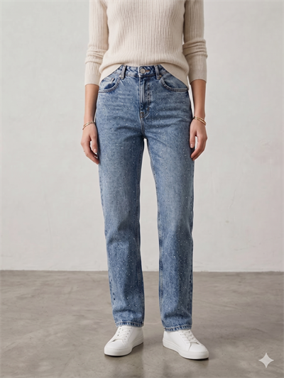 MSSIMO 24124 TAŞLI WİDE LEG JEAN