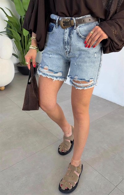 ZR 24170 LAZER JEAN ŞORT