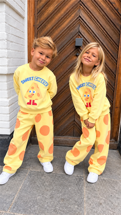 Unisex Sweet Chesee Baskılı Sweatshirt Baskılı Eşofman Alt Üst Takım