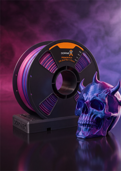Dornex Mavi-Kırmızı Silk PLA Filament