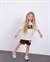 Cg Kids Krem Kahve Süzüne Nakışlı Kız Çocuk Tshirt & Şort Alt Üst Takım Süper Kalite
