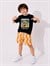 Cg Kids  Summer Vibes Baskılı Dalgalı Erkek Çocuk Şortlu Takım - Lacivert / Turuncu