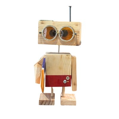 Kitap Okuyan Robot (Mor)