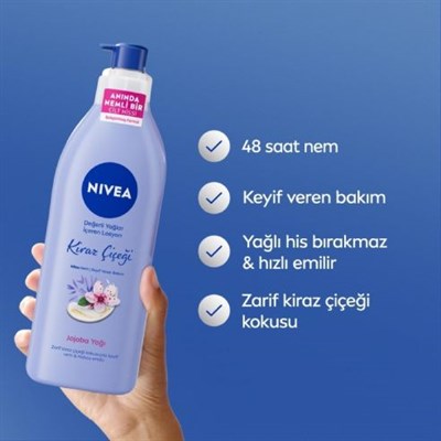  Değerli Yağlar İçeren Vücut Losyonu Kiraz Çiçeği & Jojoba Yağı, 400 ml