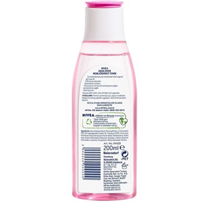 Aqua Rose Organik Gül Suyu İçeren Nemlendirici Tonik (200 ml)