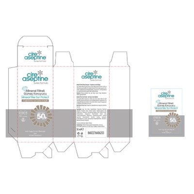 Cire Aseptine Mineral Filtreli Yaşlanma ve Leke Karşıtı 50+SPF Yüz Güneş Koruyucu Krem 50 ml