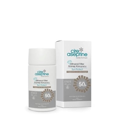 Cire Aseptine Mineral Filtreli Yaşlanma ve Leke Karşıtı 50+SPF Yüz Güneş Koruyucu Krem 50 ml