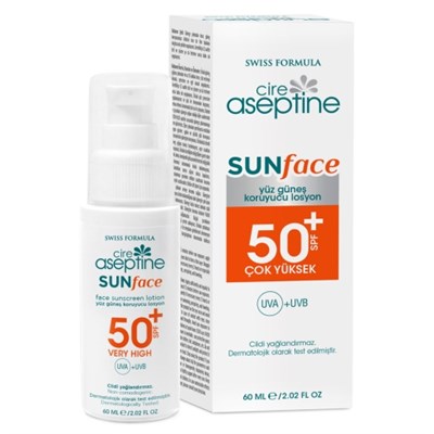 Cire Aseptine Yüksek Koruyucu Yüz Güneş Losyonu SPF 50+ 60 ml
