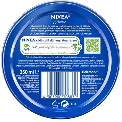 Creme Nemlendirici Bakım Kremi 250 ml