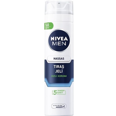 Erkek Hassas Tıraş Jeli 200 ml,Tahrişe ve Yanmaya Karşı Koruma,Alkolsüz Formül,Hassas Ciltlere Özel