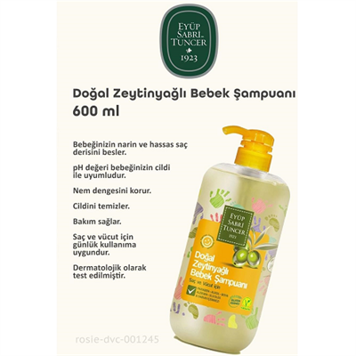 Eyüp Sabri Tuncer Doğal Zeytinyağlı Bebek Şampuanı (600 Ml)