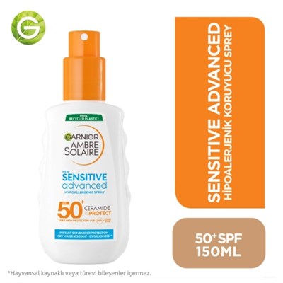 Garnier Ambre Solaire Sensitive Advanced Hipoalerjenik 50+SPF Güneş Koruyucu Sprey 150 ml