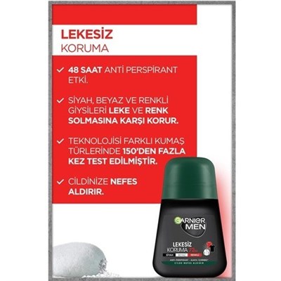 Garnier Men Lekesiz Koruma Roll-On Deodorant 50 ml x 5 adet