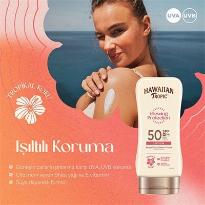 Hawaiian Tropic Glowing Protection Lotion SPF50 Güneş Koruyucu Vücut Losyonu 180 ml