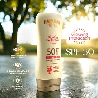 Hawaiian Tropic Glowing Protection Lotion SPF50 Güneş Koruyucu Vücut Losyonu 180 ml
