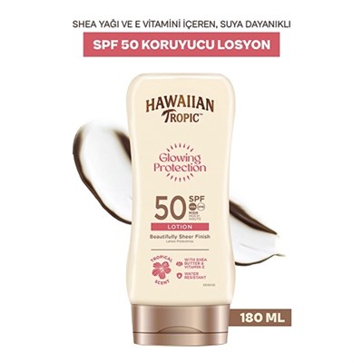 Hawaiian Tropic Glowing Protection Lotion SPF50 Güneş Koruyucu Vücut Losyonu 180 ml