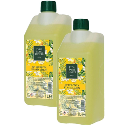 Klasik Limon Kolonyası 1 lt - Koruma Kilitli Kapak x 2 adet