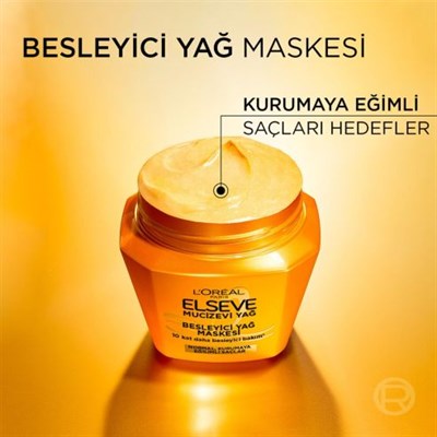 LOréal Paris Elseve Mucizevi Yağ Besleyici Saç Bakım Maskesi 300ml