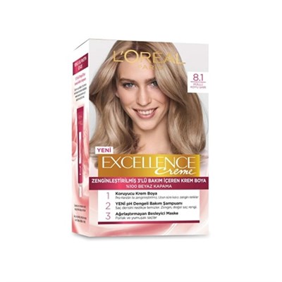 L'Oréal Paris Excellence Creme 8.1 Küllü Koyu Sarı Saç Boyası