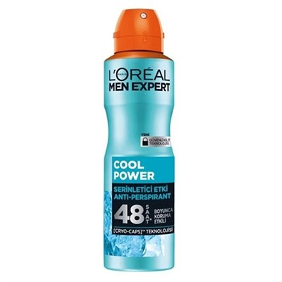 LOreal Paris Men Expert Cool Power Anti Perspirant Serinletici Etki Erkek Sprey Deodorant 150 ml x 3 Adet