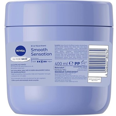 Nemlendirici El ve Vücut Bakım Kremi Pürüzsüzleştirici 400 ml, Kuru Ciltler,48 Saat Yoğun Nemlendirme,Shea Yağı