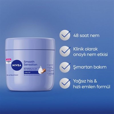 Nemlendirici El ve Vücut Bakım Kremi Pürüzsüzleştirici 400 ml, Kuru Ciltler,48 Saat Yoğun Nemlendirme,Shea Yağı