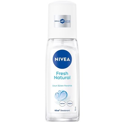 Nivea Kadın Pump Sprey Deodorant Fresh Natural 75ml, Ter Kokusuna Karşı 48 Saat Koruma, Ferahlık