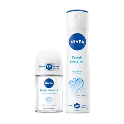Kadın Sprey Deodorant Fresh Natural 150ml Ve Mini Roll-on Fresh Natural 25ml, Okyanus Özleri, Uzun Süren Ferahlı