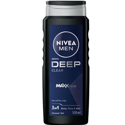 Nivea Men  Erkek Deep Clean Banyo ve Duş Jeli 500 ml