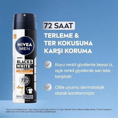 Nivea Men Erkek Sprey Deodorant Black & White Invisible Güçlü Etki 150 ml