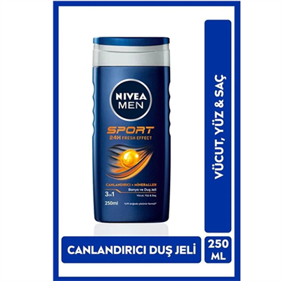 NIVEA Men Sports Duş Jeli 250 ml, x 4 adet