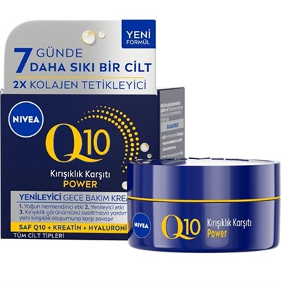 Nivea Q10 Kırışıklık Karşıtı Gece Bakım Kremi 50 ml