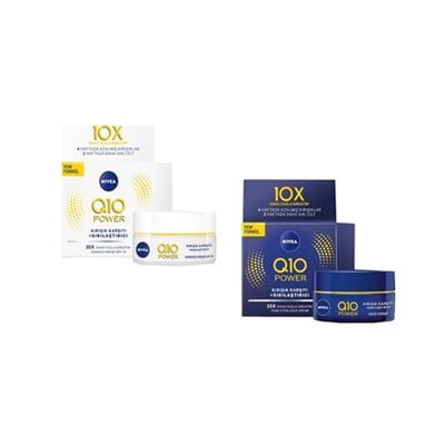 Nivea Q10 Power Kırışık Karşıtı Gündüz Bakım Kremi 50 ml + Gece Bakım Kremi 50 ml