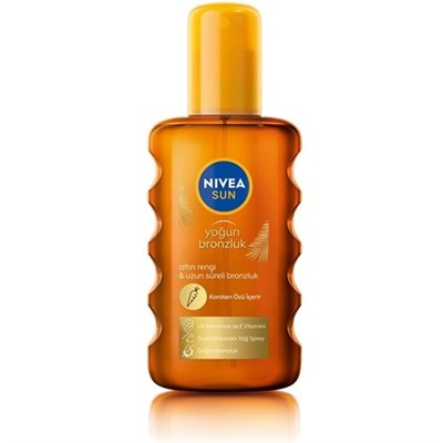 Nivea Sun Karoten Özlü Yoğun Bronzlaştırıcı Güneş Yağ Sprey Vitamini,Doğal Bronzluk 200 ml x 2 Adet