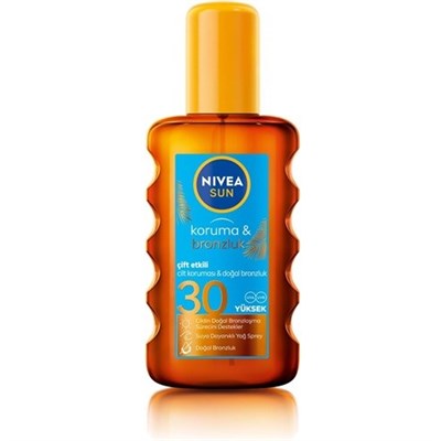 NIVEA Sun SPF30 Koruma & Bronzluk Güneş Yağı Spreyi 200 ml,  Güneş Sonrası Sprey 200ml