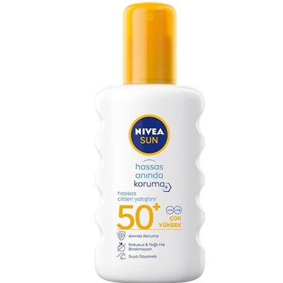 NIVEA SUN SPF50 Hassas Ciltlere Özel Çok Yüksek Güneş Koruyucu Sprey 200 ml