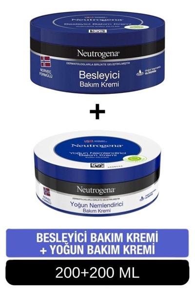 Norveç Formülü Besleyici Bakım Kremi 200 ml + Yoğun Nemlendirici Bakım Kremi 2