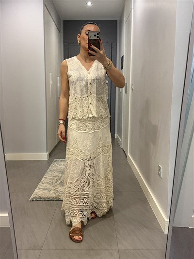 Dantelli Güpürlü Tasarım Etek