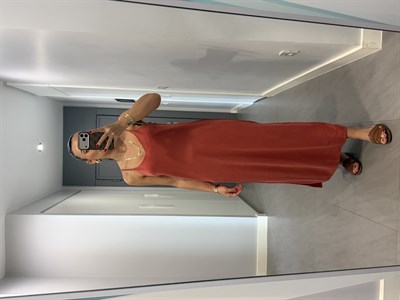 İp Askılı Pike Kumaş Elbise