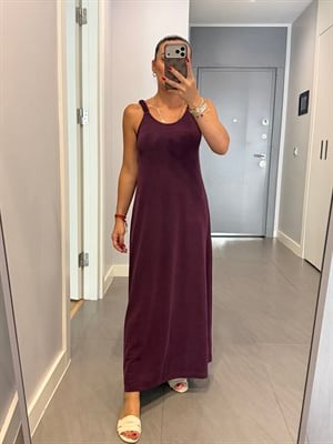 Lastik Askılı Modal Kumaş Elbise